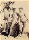 GUGLIELMO VON PLÜSCHOW (1852-1930) Group of 3 en plein air male nude studies.